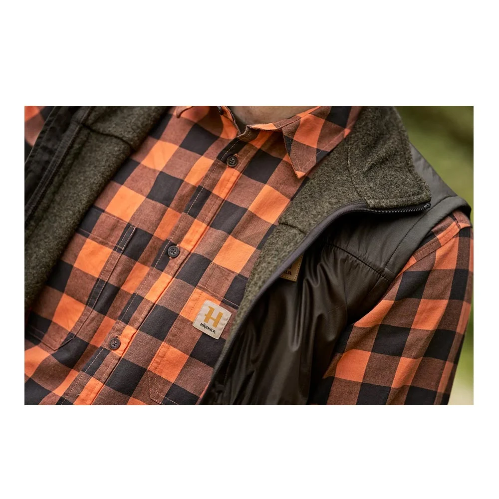 Härkila Scandinavian Hemd orange-schwarz kariert – Bild 3