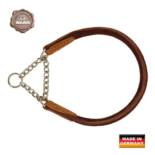 AKAH Hundehalsband Yak‑Leder Velours