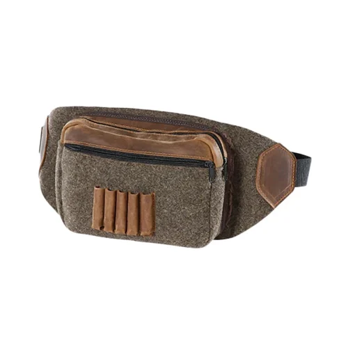 Jagd-Bauchtasche Wollfilz + Leder