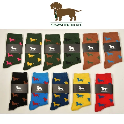 Krawattendackel Dackelsocken viele Farben