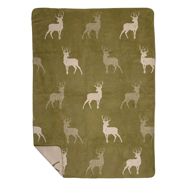 Wohndecke Hirsch grün/beige