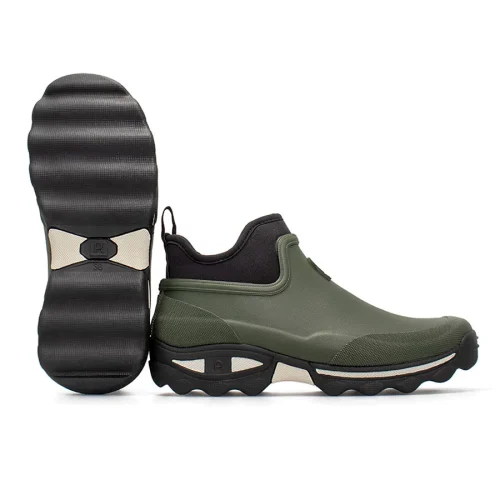Rouchette Damen Gummi-Stiefelette grün